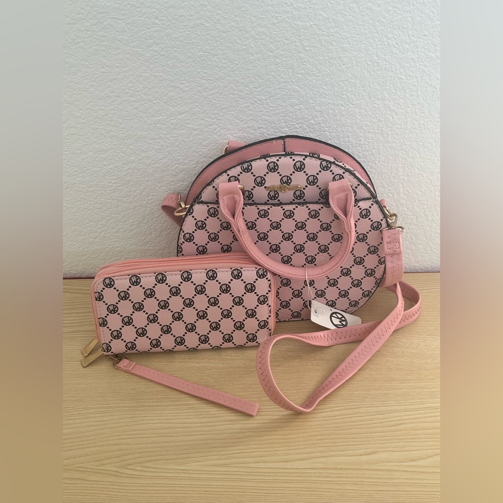 NWT Pink & Black Wendy Keen‎ Purse & Wallet Set.